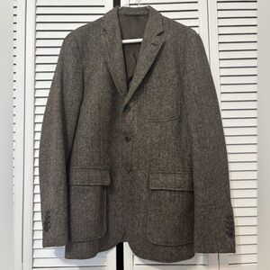 Massimo Dutti Brown Herringbone Blazer/Jacket